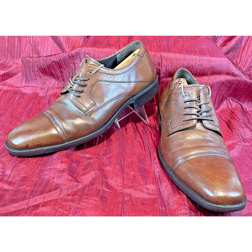 Mens Johnson & Murphy Lancaster Cap Toe Tan Sheepskin Oxfords Shoes sz 9M